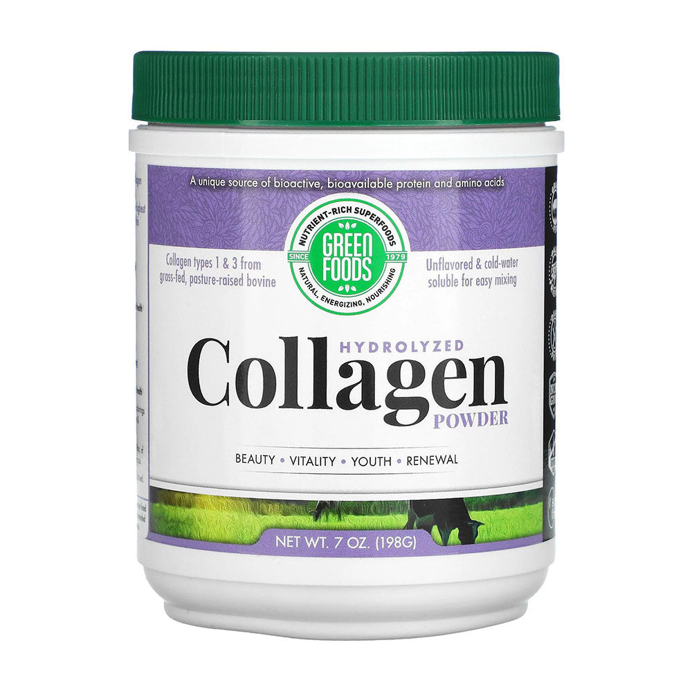 Green Foods Hydrolyzed Collagen Powder for Beauty, 7 Oz